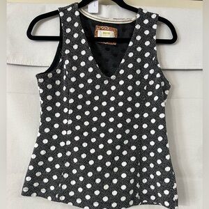 12 Maeve By Anthropologie Sleeveless Black/White Dot Top